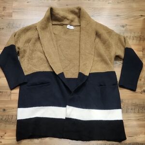 Dress Forum LA Cozy Cabincore Earthy‎  Colorblock Oversized Cardigan M